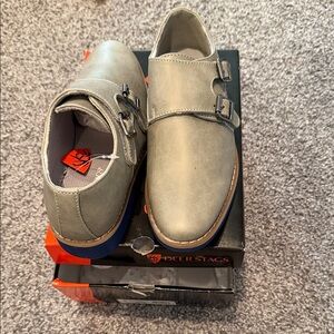 Deer Stags Gray Buckle Shoes